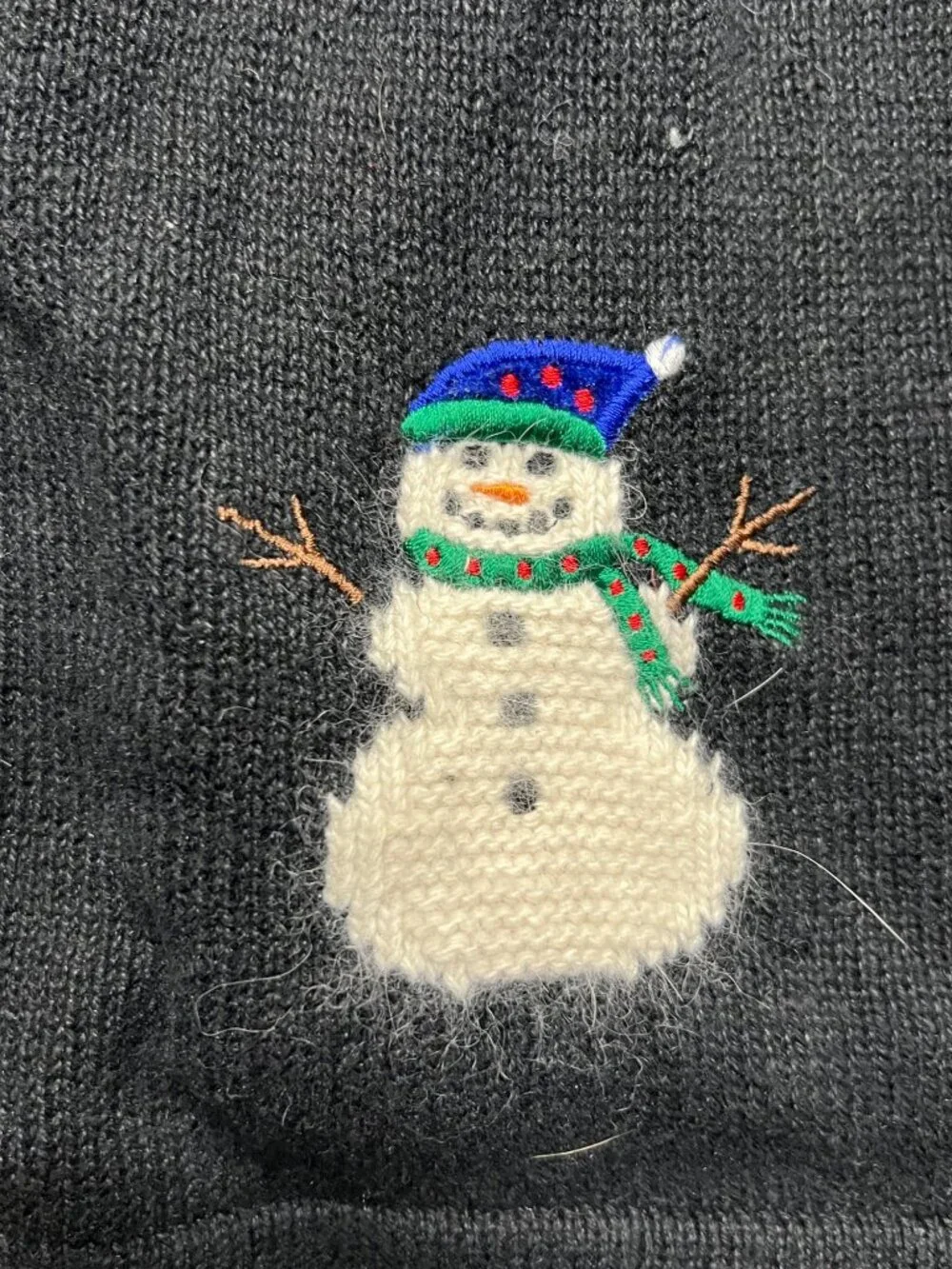 Vintage Crystal Kobe Snowman Cardigan Sweater Ugly Christmas Holidayinter sweate - Picture 4 of 8